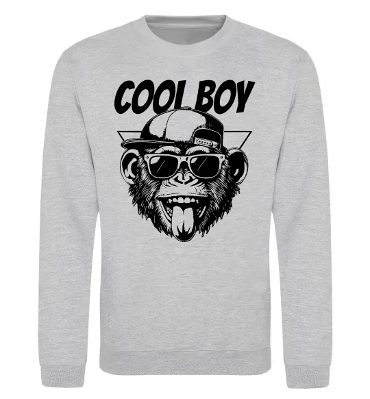 Свитшот Cool boy monkey Серый меланж фото