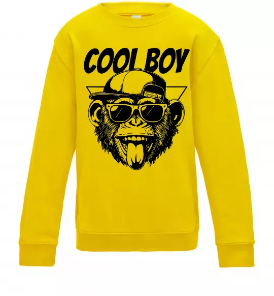 Детский Свитшот Cool boy monkey Солнечно желтый фото
