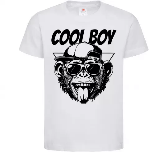 Детская футболка Cool boy monkey Белый фото