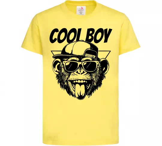 Детская футболка Cool boy monkey Лимонный фото