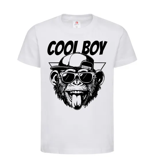 Детская футболка Cool boy monkey Белый фото