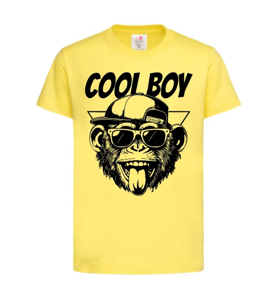 Детская футболка Cool boy monkey Лимонный фото