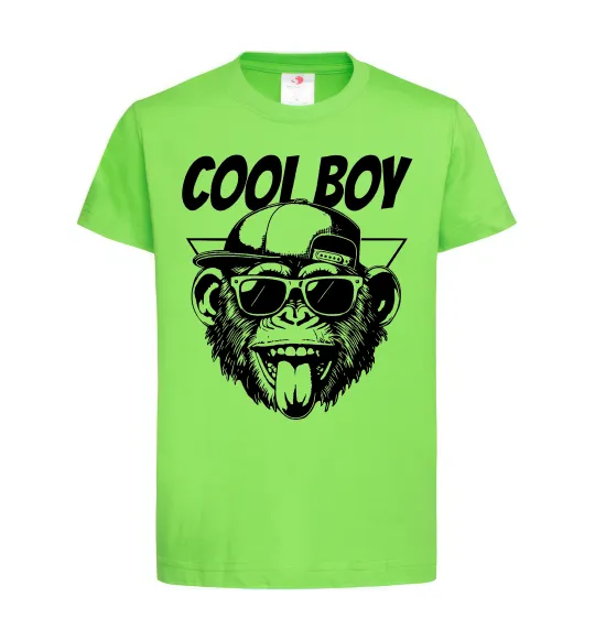 Детская футболка Cool boy monkey Лаймовый фото