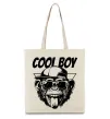 Эко-сумка Cool boy monkey Бежевый фото