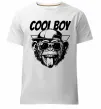 Мужская премиум футболка Cool boy monkey Белый фото