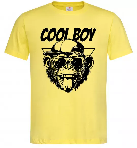 Мужская футболка Cool boy monkey Лимонный фото