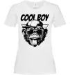 Женская футболка Cool boy monkey Белый фото