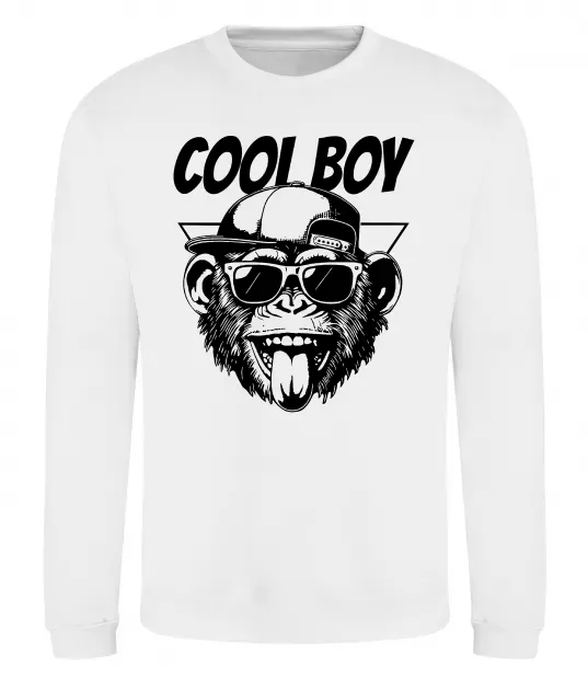 Світшот Cool boy monkey Білий фото