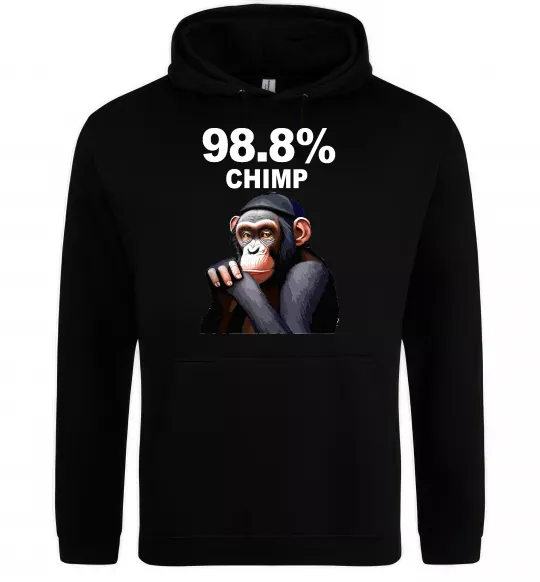 Женская толстовка (худи) 98,8% chimp Черный фото