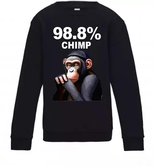 Детский Свитшот 98,8% chimp Черный фото