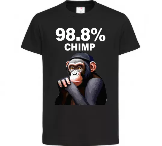 Детская футболка 98,8% chimp Черный фото