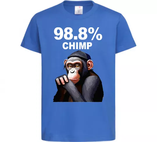 Детская футболка 98,8% chimp Ярко-синий фото