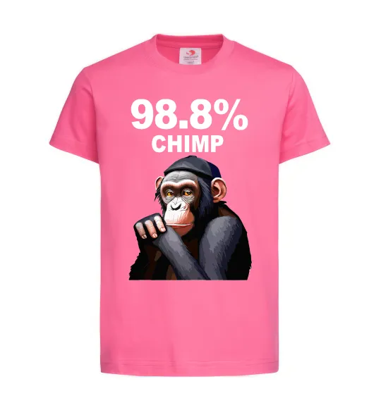 Дитяча футболка 98,8% chimp Яскраво-рожевий фото