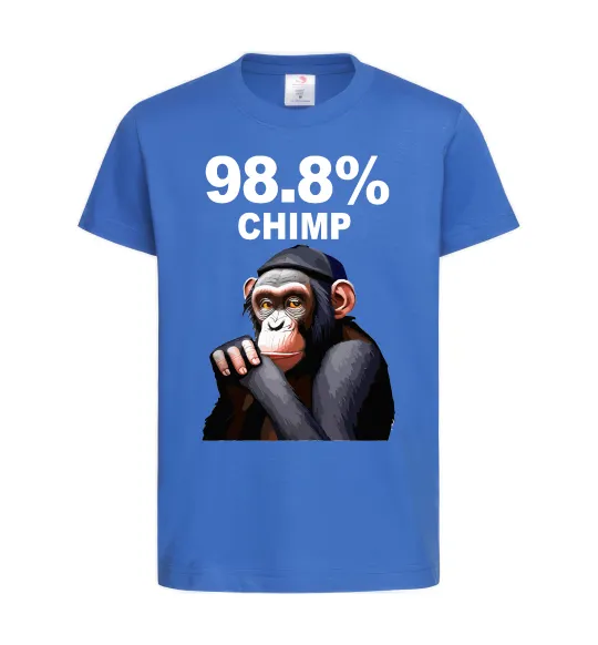 Дитяча футболка 98,8% chimp Яскраво-синій фото