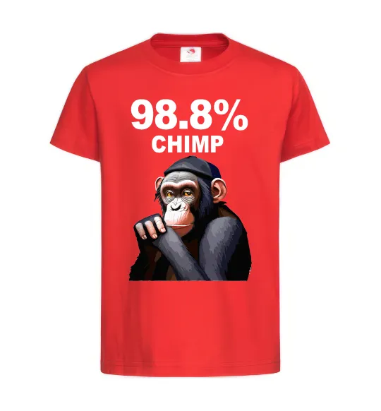 Дитяча футболка 98,8% chimp Червоний фото