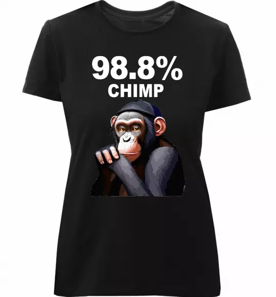 Женская премиум футболка 98,8% chimp Черный фото