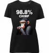 Женская премиум футболка 98,8% chimp Черный фото