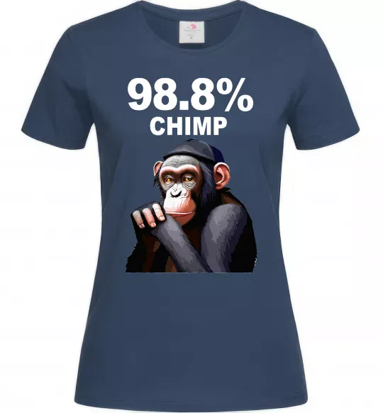 Женская футболка 98,8% chimp Темно-синий фото
