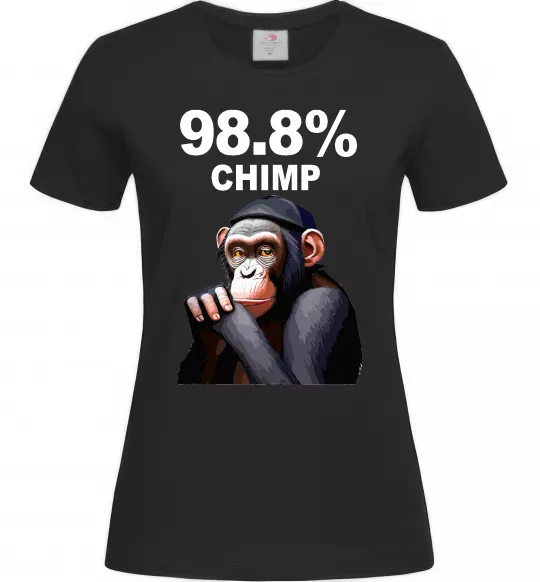 Женская футболка 98,8% chimp Черный фото