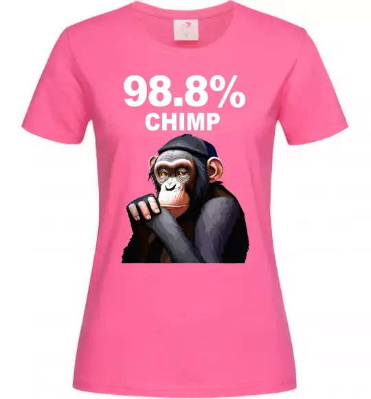 Женская футболка 98,8% chimp Ярко-розовый фото