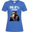 Женская футболка 98,8% chimp Ярко-синий фото