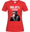 Женская футболка 98,8% chimp Красный фото