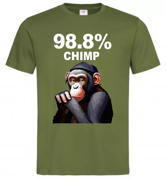 Мужская футболка 98,8% chimp Оливковый фото