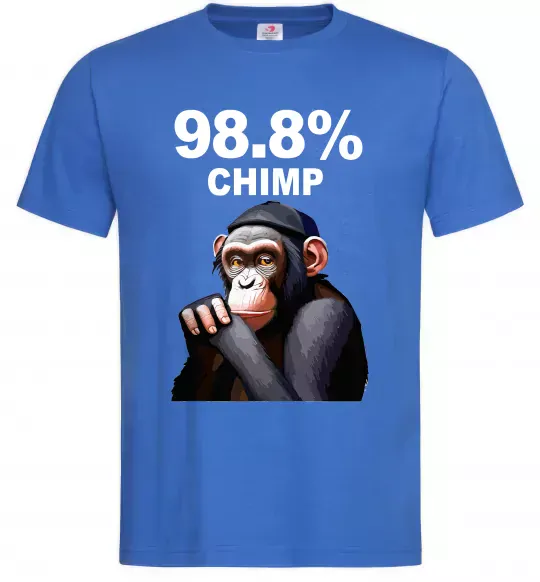 Мужская футболка 98,8% chimp Ярко-синий фото