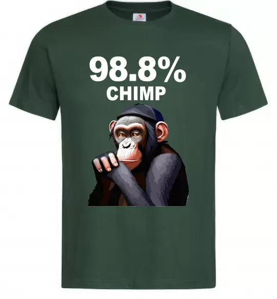 Мужская футболка 98,8% chimp Темно-зеленый фото