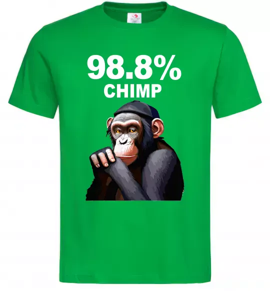Мужская футболка 98,8% chimp Зеленый фото