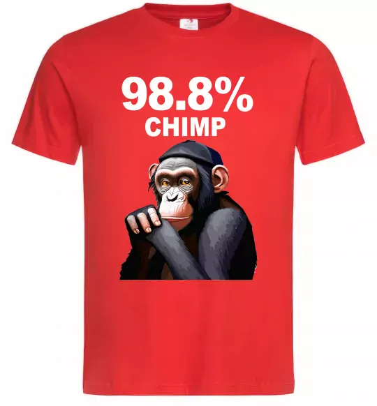 Мужская футболка 98,8% chimp Красный фото