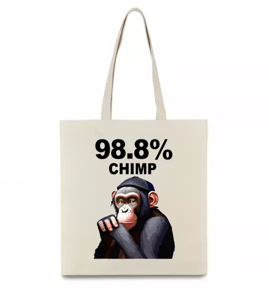 Еко-сумка 98,8% chimp Бежевий фото