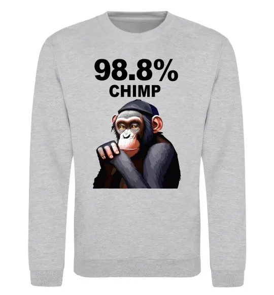 Свитшот 98,8% chimp Серый меланж фото
