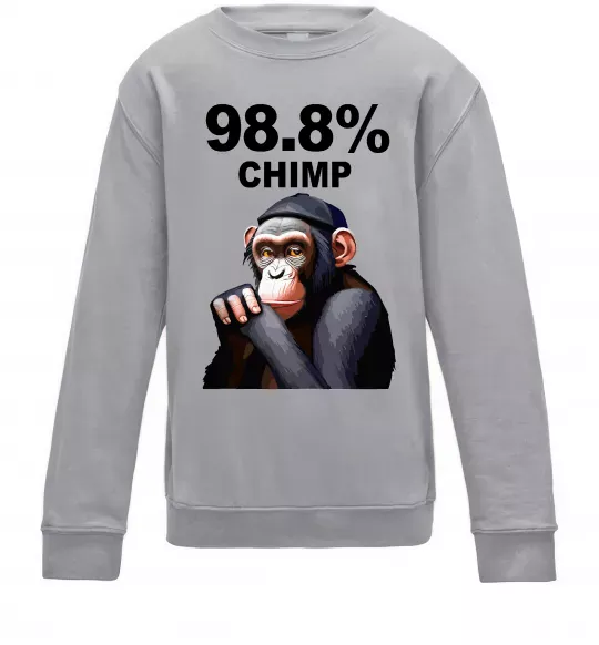 Детский Свитшот 98,8% chimp Серый меланж фото