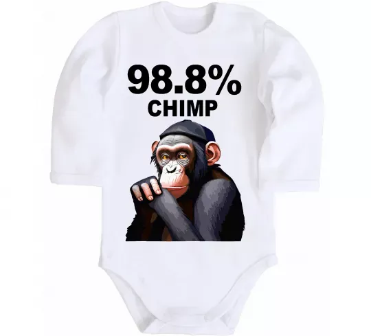 Дитячий бодік 98,8% chimp Білий фото