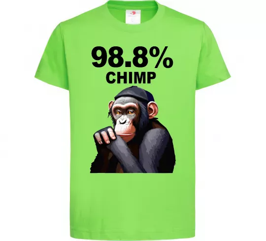 Детская футболка 98,8% chimp Лаймовый фото