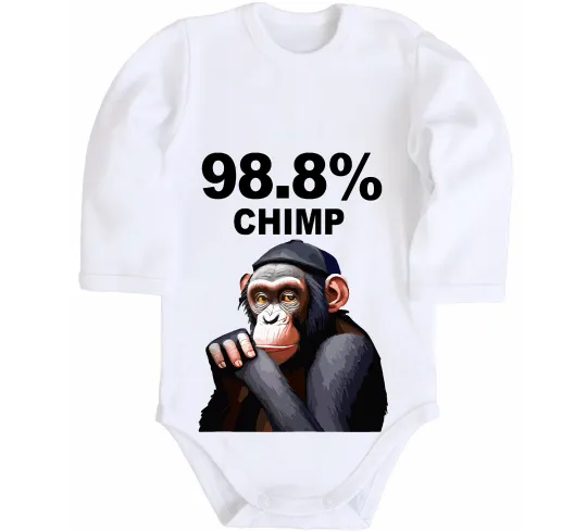 Детский боди 98,8% chimp Белый фото