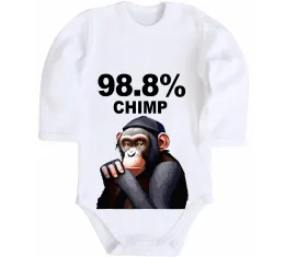 Дитячий бодік 98,8% chimp Білий фото