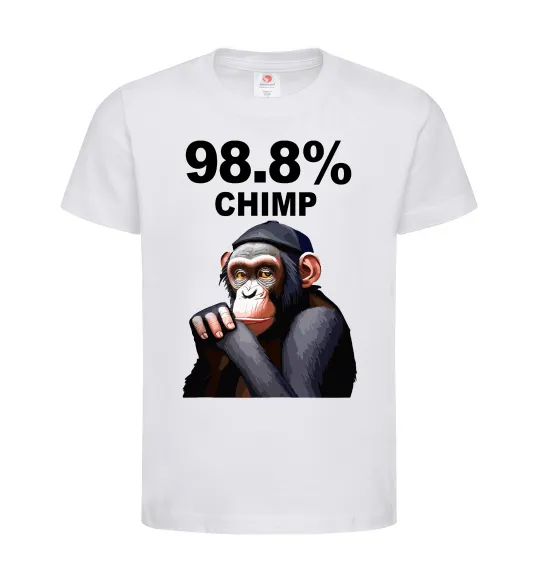 Дитяча футболка 98,8% chimp Білий фото