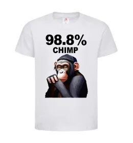 Дитяча футболка 98,8% chimp Білий фото