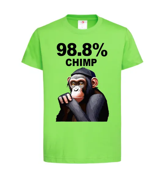Дитяча футболка 98,8% chimp Лаймовий фото