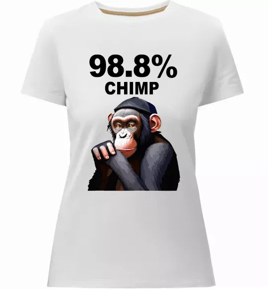 Женская премиум футболка 98,8% chimp Белый фото