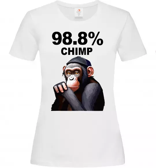Женская футболка 98,8% chimp Белый фото
