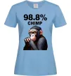 Женская футболка 98,8% chimp Голубой фото