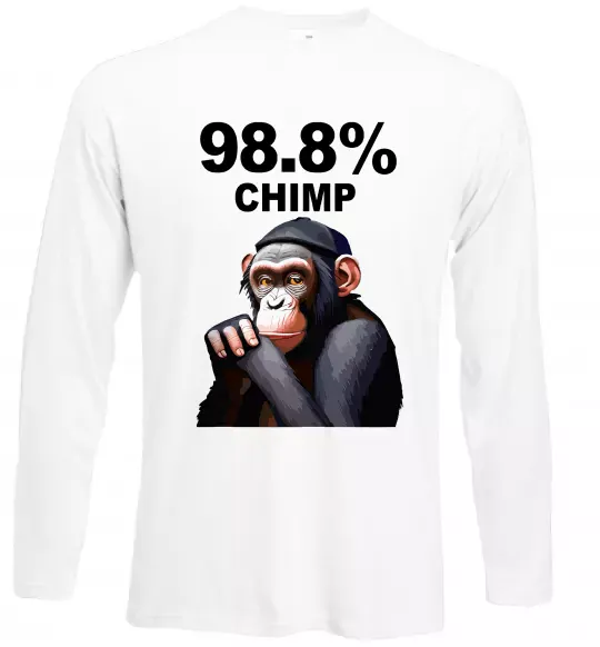Лонгслив 98,8% chimp Белый фото