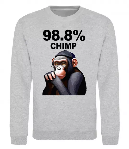 Свитшот 98,8% chimp Серый меланж фото