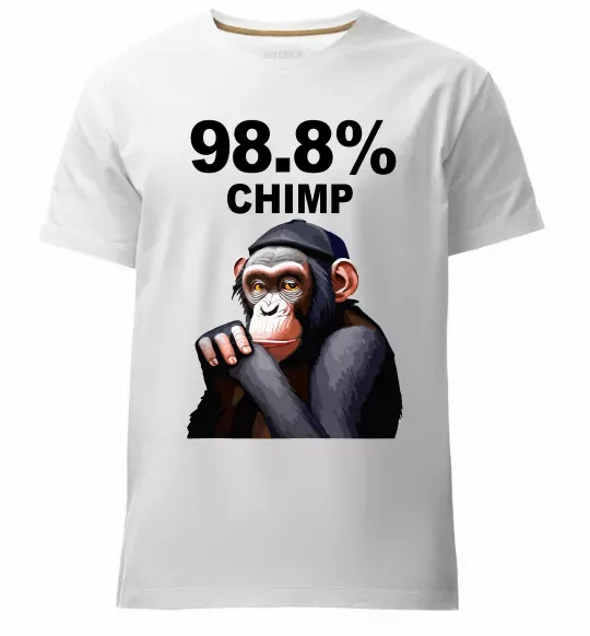 Мужская премиум футболка 98,8% chimp Белый фото