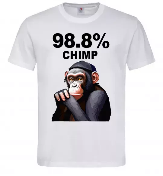 Мужская футболка 98,8% chimp Белый фото