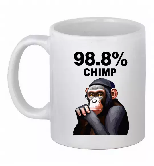 Чашка керамическая 98,8% chimp Белый фото