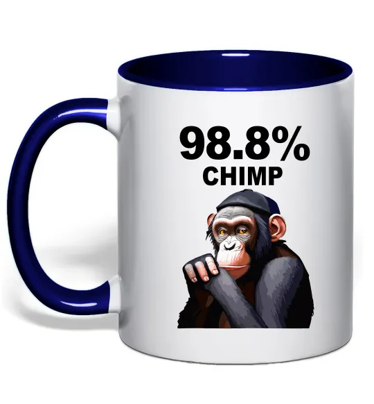 Чашка с цветной ручкой 98,8% chimp Глубокий темно-синий фото
